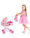 Детска количка за кукли Chipolino Ема - Цветна градинка - 2t