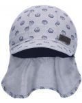 Детска лятна шапка с платка с UV 50+ защита Sterntaler - С котвички, 45 cm, 6-9 месеца, сива - 3t