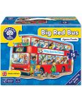 Детски пъзел Orchard Toys - Големият червен автобус, 15 части - 1t