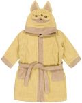 Детски халат от органичен памук Bio Baby - С лисиче, 80 cm, 9-12 м, жълт - 1t