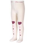 Детски чорапогащник Sterntaler - На сърца, 122/128 cm, 5-6 години, екрю - 1t
