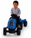 Детски трактор с педали Smoby Farmer XL - С ремарке, син - 2t