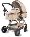 Детска комбинирана количка Moni - Ciara, бежова - 3t