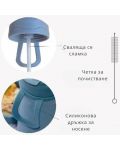 Детски термос със сламка Nuvita - 500 ml, Powder Blue - 4t