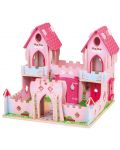 Детска дървена играчка Bigjigs - Замъкът на приказките, розов - 1t