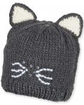 Детска плетена шапка Sterntaler - Коте, 51 cm, 18-24 месеца, сива - 1t