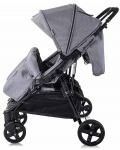 Детска количка за близнаци Lorelli - Duo, Cool grey - 5t