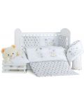 Спален комплект Dizain Baby - Зайчета и точки, 4 части, 60 х 120 - 1t