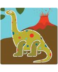 Комплект шаблони за рисуване Djeco - Динозаври - 3t