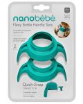 Дръжки за силиконови бутилки Nanobebe - 2 броя, минт - 1t