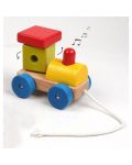 Дървена играчка за дърпане Pino - Малко локомотивче - 4t