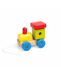 Дървена играчка за дърпане Pino - Малко локомотивче - 2t