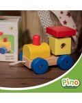 Дървена играчка за дърпане Pino - Малко локомотивче - 1t