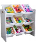 Етажерка с 9 кутии за играчки и книжки Ginger Home - Бяла - 3t