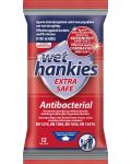 Extra Safe Антибактериални мокри кърпи, 12 броя, Wet Hankies - 1t