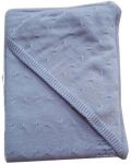 Бебешко одеяло с качулка EKO - Синьо, 90 х 90 cm - 1t