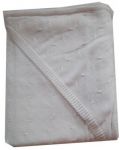 Бебешко одеяло с качулка EKO - Бяло, 90 х 90 cm - 1t