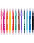 Флумастери Deli Color Emotion - EC151-12, 12 цвята, двувърхи - 2t