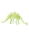 Фосфоресцираща фигурка Brainstorm Glow Dinos - Стегозавър, скелет - 2t