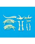 Фосфоресцираща фигурка Brainstorm Glow Dinos - Трицератопс, скелет - 3t