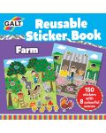 Книжка със стикери Galt - Ферма, 150 стикера за многократна употреба - 1t