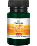 Folate, 800 mcg, 30 растителни капсули, Swanson - 1t