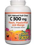 Vitamin C, 500 mg, тропически плодове, 90 дъвчащи таблетки, Natural Factors - 1t