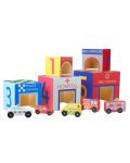 Игрален комплект Orange Tree Toys - Кубчета и колички - 3t