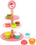 Игрален комплект Tooky Toy - дървени кексчета и десерти на поднос - 1t
