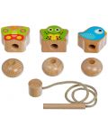 Дървена играчка за нанизване Lucy&Leo - С три фигурки - 3t