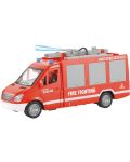 Игрален комплект Raya Toys - Пожарна кола City Rescue със стълба, музика и светлини - 1t