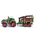 Метална играчка Siku Super - Трактор с ремарке за горското стопанство - 1t