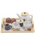 Игрален комплект Ginger Home - Дървен сет за чай, бяло-сив - 4t