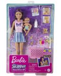 Игрален комплект Barbie Skipper - Барби детегледачка с лилави кичури - 1t