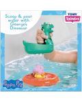 Играчка за баня Tomy Toomies - Peppa Pig, Джордж с лодка динозавър - 3t