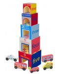 Игрален комплект Orange Tree Toys - Кубчета и колички - 2t