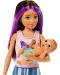 Игрален комплект Barbie Skipper - Барби детегледачка с лилави кичури - 5t