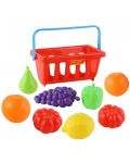 Игрален комплект Polesie - Пазарска кошница с плодове, 8 броя - 3t