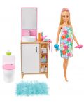 Игрален комплект Mattel Barbie - Кукла с тематична стая, Баня - 2t