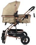 Moni Комбинирана детска количка Gigi с люлеещ механизъм Бежова - 7t