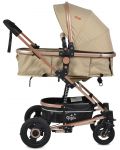 Moni Комбинирана детска количка Gigi с люлеещ механизъм Бежова - 6t