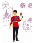 Комплект за оцветяване Janod - Облечи младоженците, със стикери - 5t