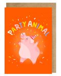 Картичка Party animal - Оранжева - 1t