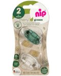Каучукови залъгалки NIP Green - Cherry, зелена и бежова, 6 м+, 2 броя - 7t