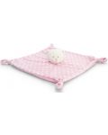Бебешка играчка за гушкане Keel Toys - Мече с кърпичка, розово - 1t