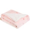 Kikkaboo Супер меко бебешко одеяло с шерпа Polar Fisher 110/140 см розово - 2t