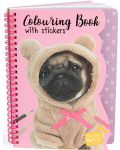 Книжка за оцветяване със стикери Paso Studio Pets - A5, куче - 1t