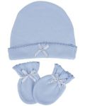 Комплект шапка с ръкавички Sevi Baby - Син - 1t