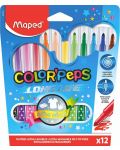 Комплект флумастери Maped Color Peps - Long Life, 12 цвята - 1t