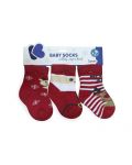 Комплект бебешки термо чорапи Kikka Boo Xmas - Памучни, 0-6 месеца, 3 чифта - 1t